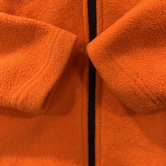 Cabelas Mens M Fleece Jacket hunting safety orange Hi Vis full Zip pockets - Picture 7 of 15